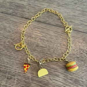Food Charm Bracelet - Gold